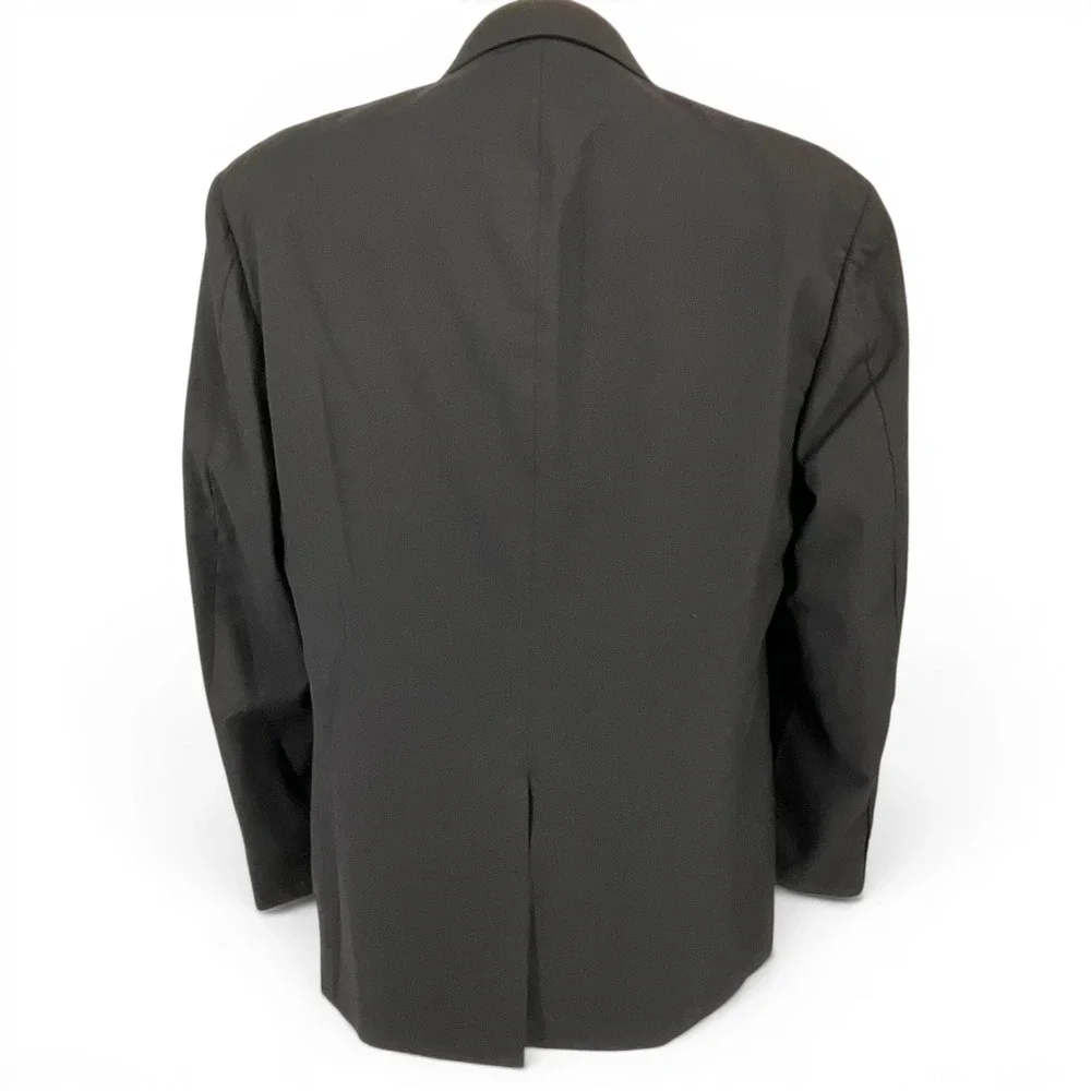 Structure Mens 44L Black 100% Wool 3 Button Blazer‎ Sport Coat Jacket Cut